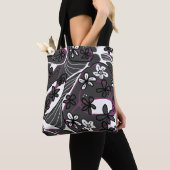 Maximalist Floral Neuro Art Magenta Gray White Tasche (Von Nahem)