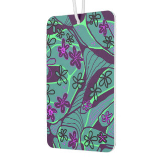 Maximalist Floral Neuro Art - Teal Purple Black Autolufterfrischer