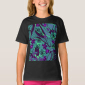 Maximalist Floral Neuro Art - Teal Purple Black T-Shirt (Vorderseite)
