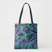 Maximalist Floral Neuro Art - Teal Purple Black Tasche (Vorderseite)