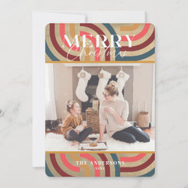 Maximalist Geometric Gold Christmas Foto Einladung