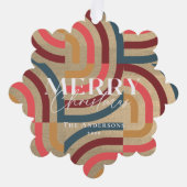 Maximalist Geometric Gold Christmas Foto Ornament Karte (Vorderseite)