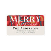 Maximalist Geometric Red Christmas Address Adressaufkleber (Vorne)