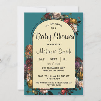 Maximalist Jewel Toned Baby Shower Einladung
