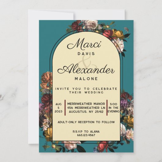 Maximalist Jewel Toned Wedding Einladung (Vorderseite)