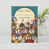 Maximalist Jewel Toned Wedding Save the Date (Stehend Vorderseite)