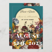 Maximalist Jewel Toned Wedding Save the Date (Vorne/Hinten)