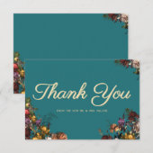 Maximalist Jewel Toned Wedding Vielen Dank Hinweis Dankeskarte (Vorne/Hinten)