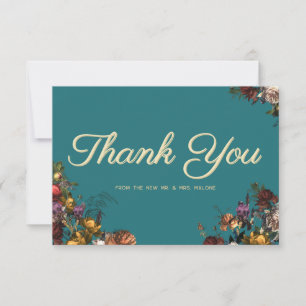 Maximalist Jewel Toned Wedding Vielen Dank Hinweis Dankeskarte
