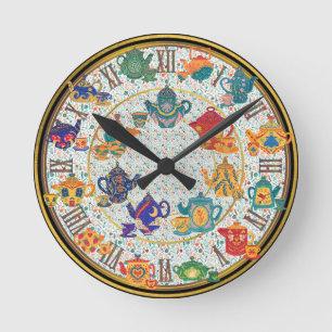 Maximalist Kitchen Decke Teatime Hütte Custom Runde Wanduhr
