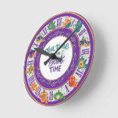 Maximalist Kitchen Decke Teatime Hütte Custom Runde Wanduhr (Winkel)