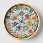 Maximalist Kitchen Decke Teatime Hütte Custom Uhr (Vorderseite)