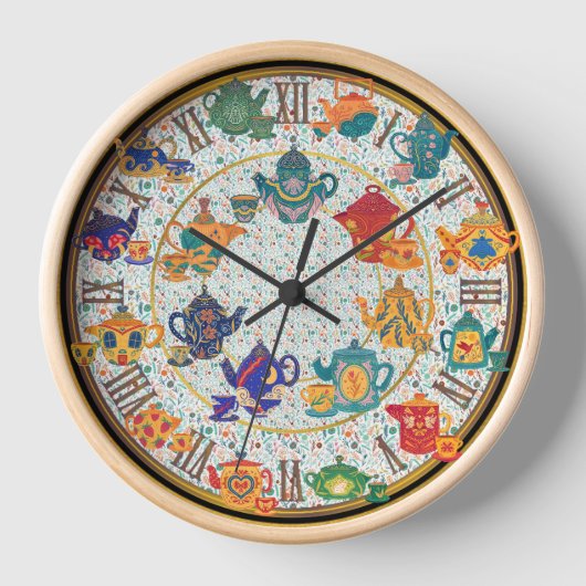 Maximalist Kitchen Decke Teatime Hütte Custom Uhr (Vorderseite)