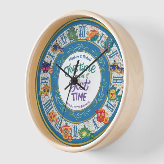 Maximalist Kitchen Tee Time Personalisiert JEDES E Uhr (Winkel)