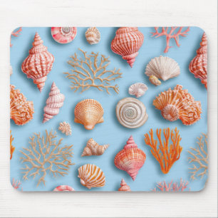 Maximalist Korallenmeer Seestern Blau Mousepad