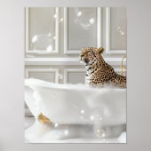Maximalist Leopard im Badewanne-Druck, Leopard Pos Poster (Vorne)