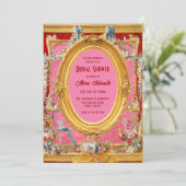 Maximalist Marie Antoinette Rokoko Brautparty Einladung (Stehend Vorderseite)