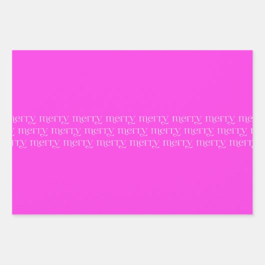 Maximalist Merry Bright Pinks und White Geschenkpapier Set (Vorderseite)