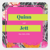 Maximalist Modern Marbour Quadratischer Aufkleber (Vorderseite)