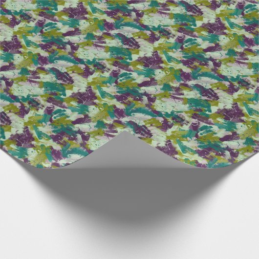 Maximalist Paint Splatters Geschenkpapier (Ecke)