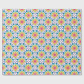 Maximalist Rainbow Floral Fountain Geschenkpapier (Flach)