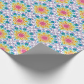 Maximalist Rainbow Floral Fountain Geschenkpapier (Ecke)