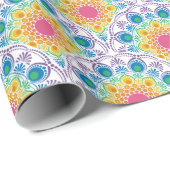 Maximalist Rainbow Floral Fountain Geschenkpapier (Rolleneckpunkt)