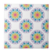 Maximalist Rainbow Floral Fountain Polka Dot Fliese (Vorderseite)