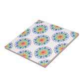 Maximalist Rainbow Floral Fountain Polka Dot Fliese (Seite)