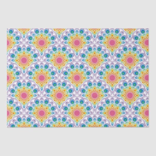 Maximalist Rainbow Floral Fountain Seidenpapier (Vorderseite)