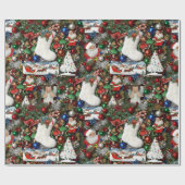 Maximalist Retro Christmas Collage Geschenkpapier (Flach)