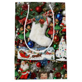 Maximalist Retro Christmas Collage Mittlere Geschenktüte (Vorderseite)