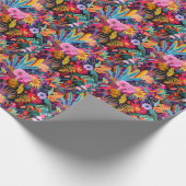 Maximalist Tropical Floral Geschenkpapier (Ecke)