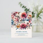 Maximalist Wedding Einladungen Blumenthema GOLD (Stehend Vorderseite)