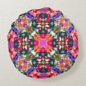 Maximalistisch frohe Weihnachten Moderne farbenfro Rundes Kissen (Rückseite)