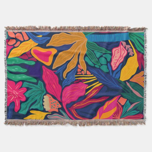 Maximalistisch leuchtend bunte Blumenmuster im Win Decke (Vorderseite)