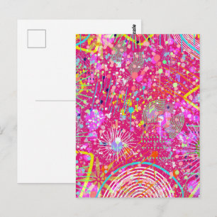 Maximalistische abstrakte Kunst: die Süßigkeitenha Postkarte