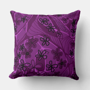 Maximalistische Blumen-Neuro-Kunst - Magenta Schwa Kissen
