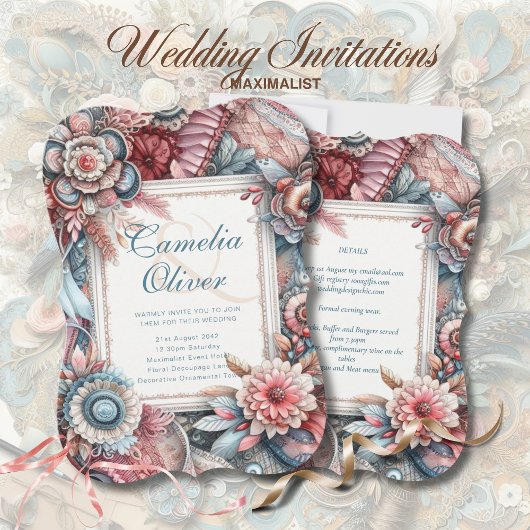 Maximalistische Einladungen für Hochzeiten mit vie