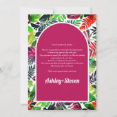 Maximalistische farbenfrohe Tropenfeierlichkeiten  Dankeskarte (Rückseite)