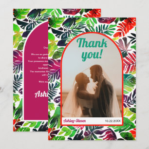 Maximalistische farbenfrohe Tropenfeierlichkeiten  Dankeskarte
