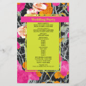 Maximalistische Marbled Moderne Blumenhochzeit (Rückseite)