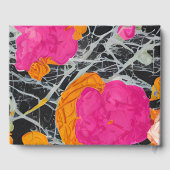 Maximalistische moderne marbelierte Blumenhochzeit Gästebuch (Rückseite)