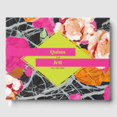 Maximalistische moderne marbelierte Blumenhochzeit Gästebuch (Vorderseite)