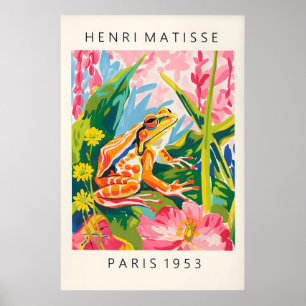 Maximalistische Wandkunst, Froschposter, Rosa Trop Poster
