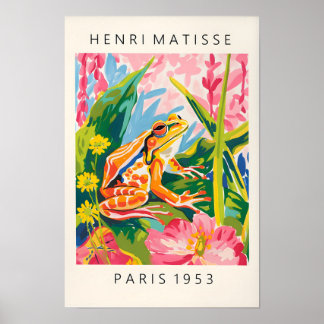 Maximalistische Wandkunst, Froschposter, Rosa Trop Poster