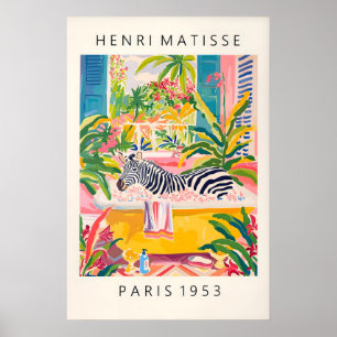 Maximalistische Wandkunst, Zebra in der Badewanne Poster