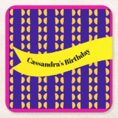 Maximalistische Wiederholung des Musters am Geburt Rechteckiger Pappuntersetzer (Vorderseite)