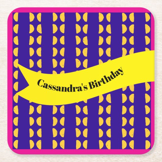 Maximalistische Wiederholung des Musters am Geburt Rechteckiger Pappuntersetzer (Vorderseite)