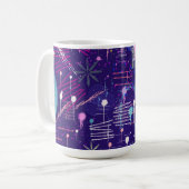 Maximalistischer Abstrakt auf Lila Kaffeetasse (Vorderseite Links)